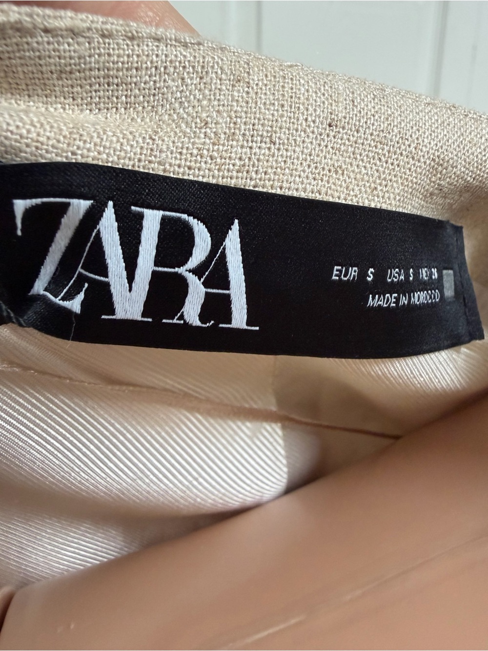 Zara Beige Buttoned Vest Women’s Size Small Linen Blend - Picture 4 of 16